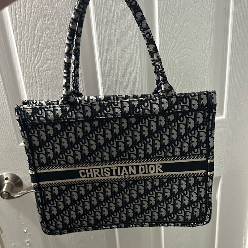 Dior Black and White Oblique Tote